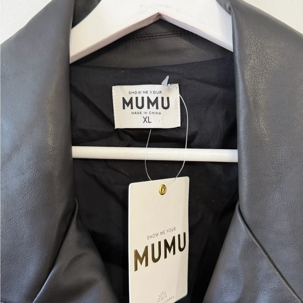 Show Me Your Mumu Stapleton Mini Dress in Caviar Faux Leather